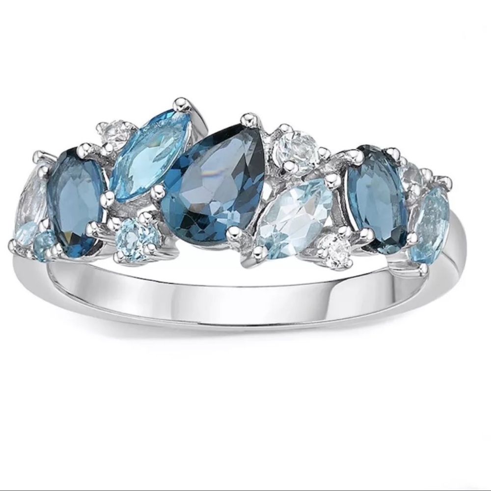 Kay Jewelers Blue And White Topaz Sterling Silver Ring